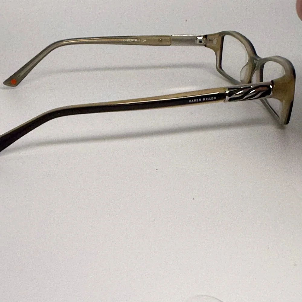 Karen Millen KM0115 Olive Green Brown Rectangular Eyeglass Frames 52-15-135